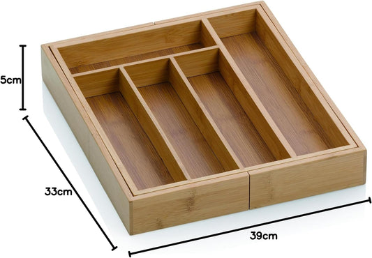 Organiseur d'Ustensiles Extensible en Bambou – Écologique et Pratique