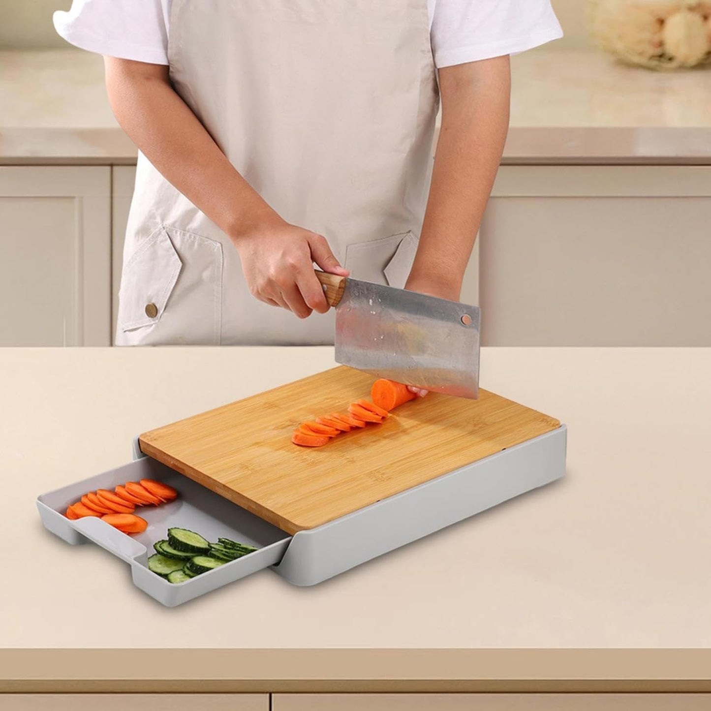 Planche à Découper 2-en-1 avec Récipients – L’Essentiel pour une Cuisine Organisée
