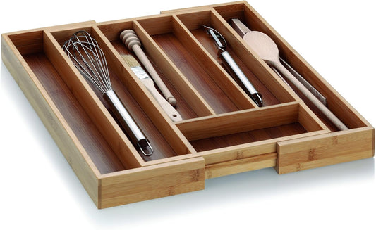 Organiseur d'Ustensiles Extensible en Bambou – Écologique et Pratique
