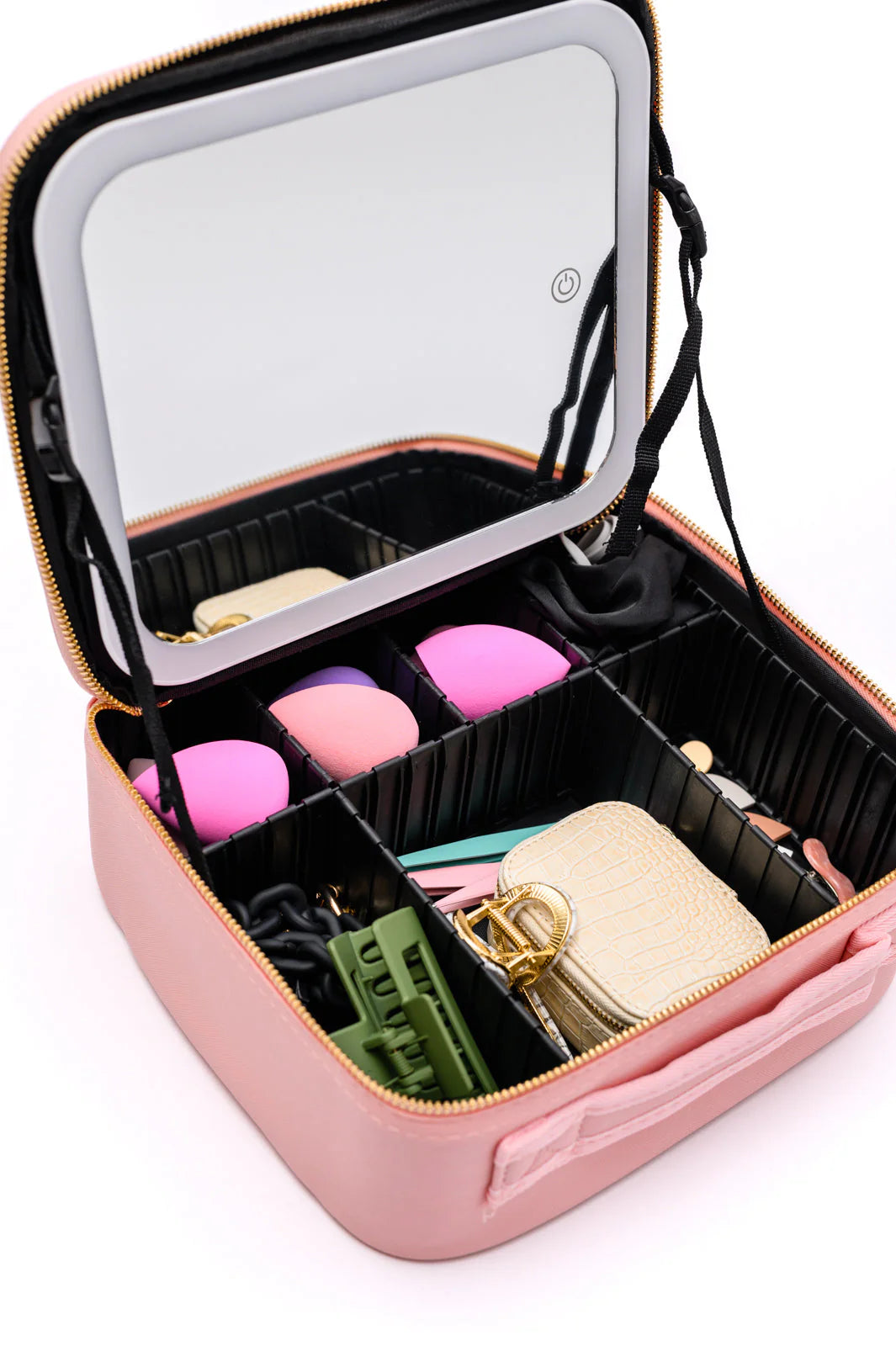 LUXEBAG__Trousse de maquillage en cuir  intelligente à LED avec miroir
